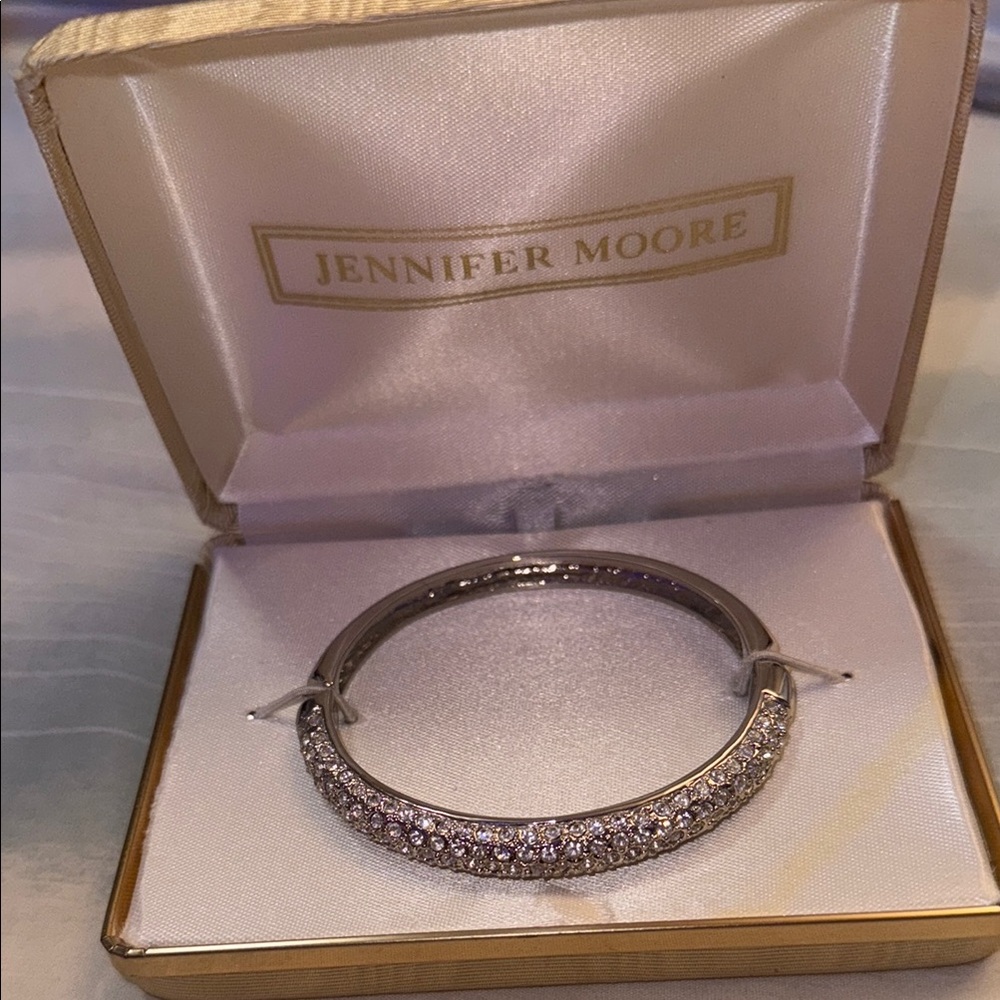 Jennifer Moore Silver Bracelet with Crystals